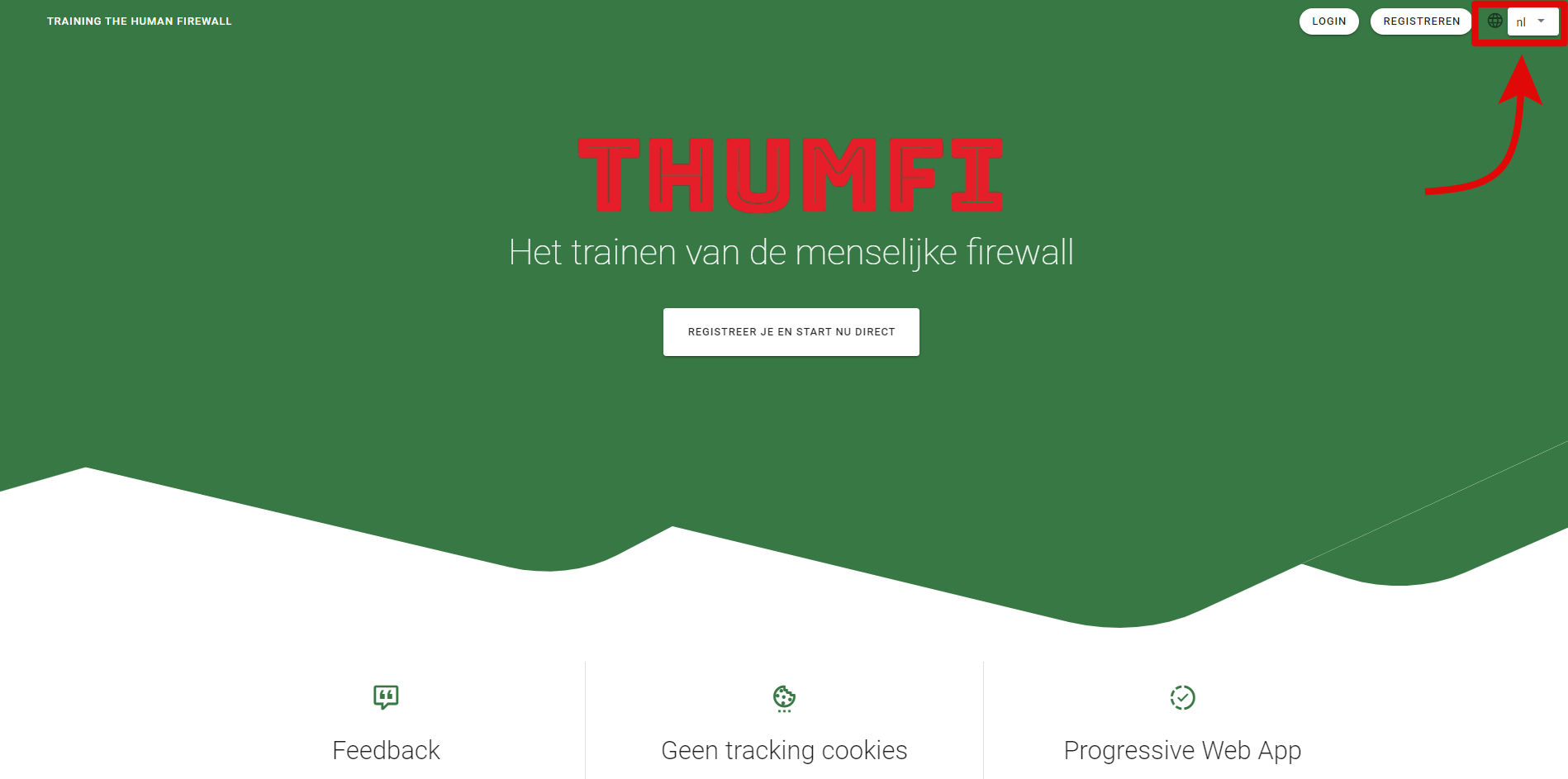 Initial THUMFI Landing Page