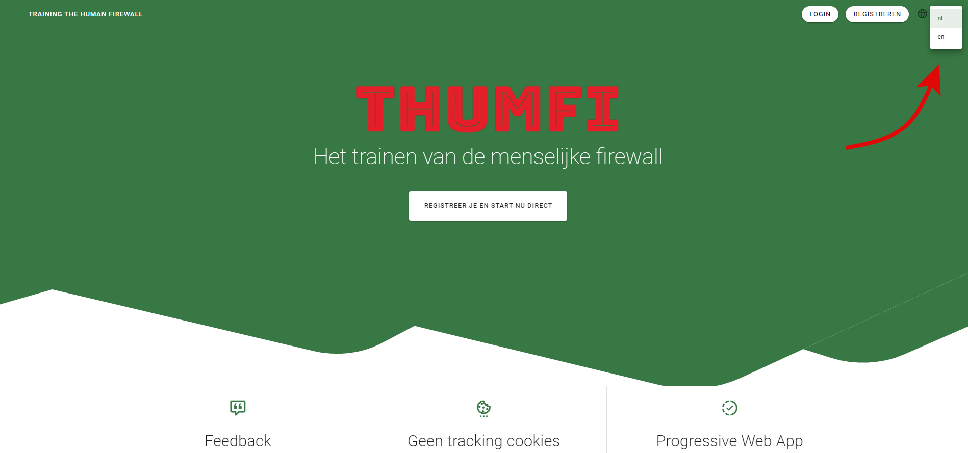 Initial THUMFI Landing Page