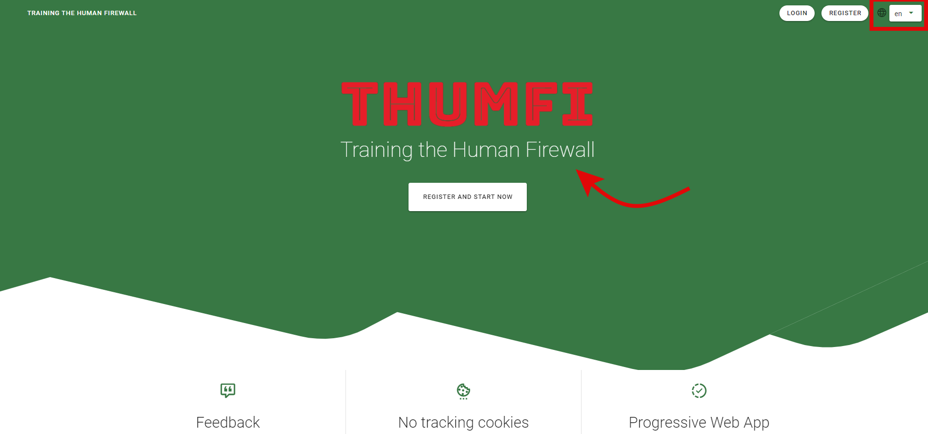 Initial THUMFI Landing Page
